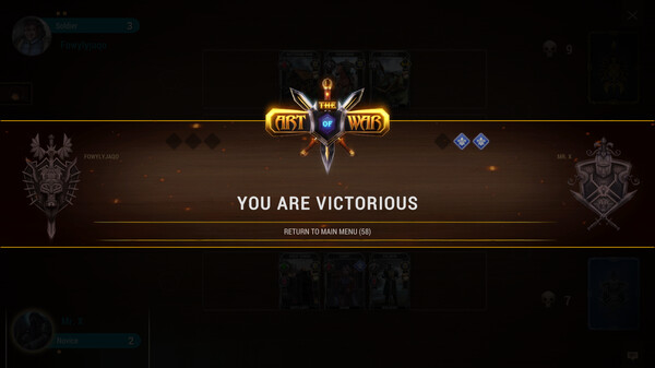 The Art of War: Card Game - Victory Screen